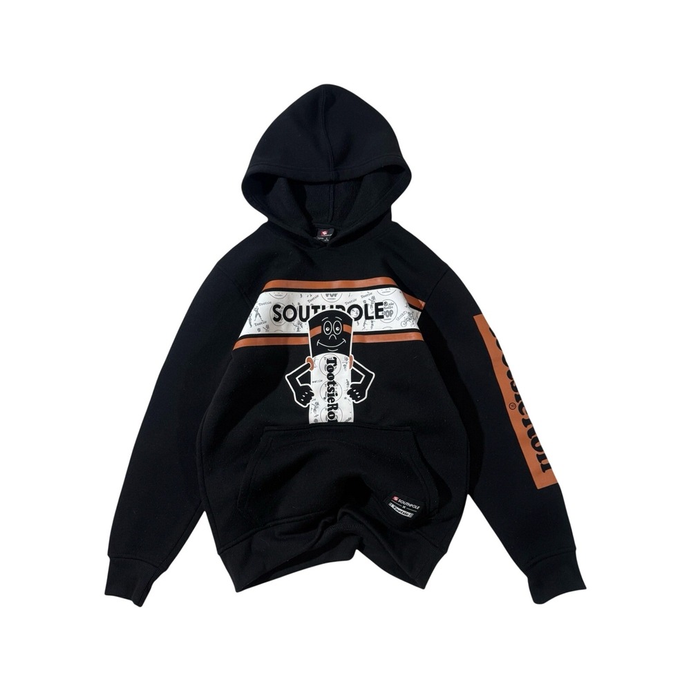 Southpole x Tootsie‎ Roll Hoodie Black Graphic Sweatshirt Mens Large Y2K Vibe